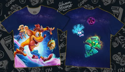 Футболки с полной запечаткой: crash bandicoot